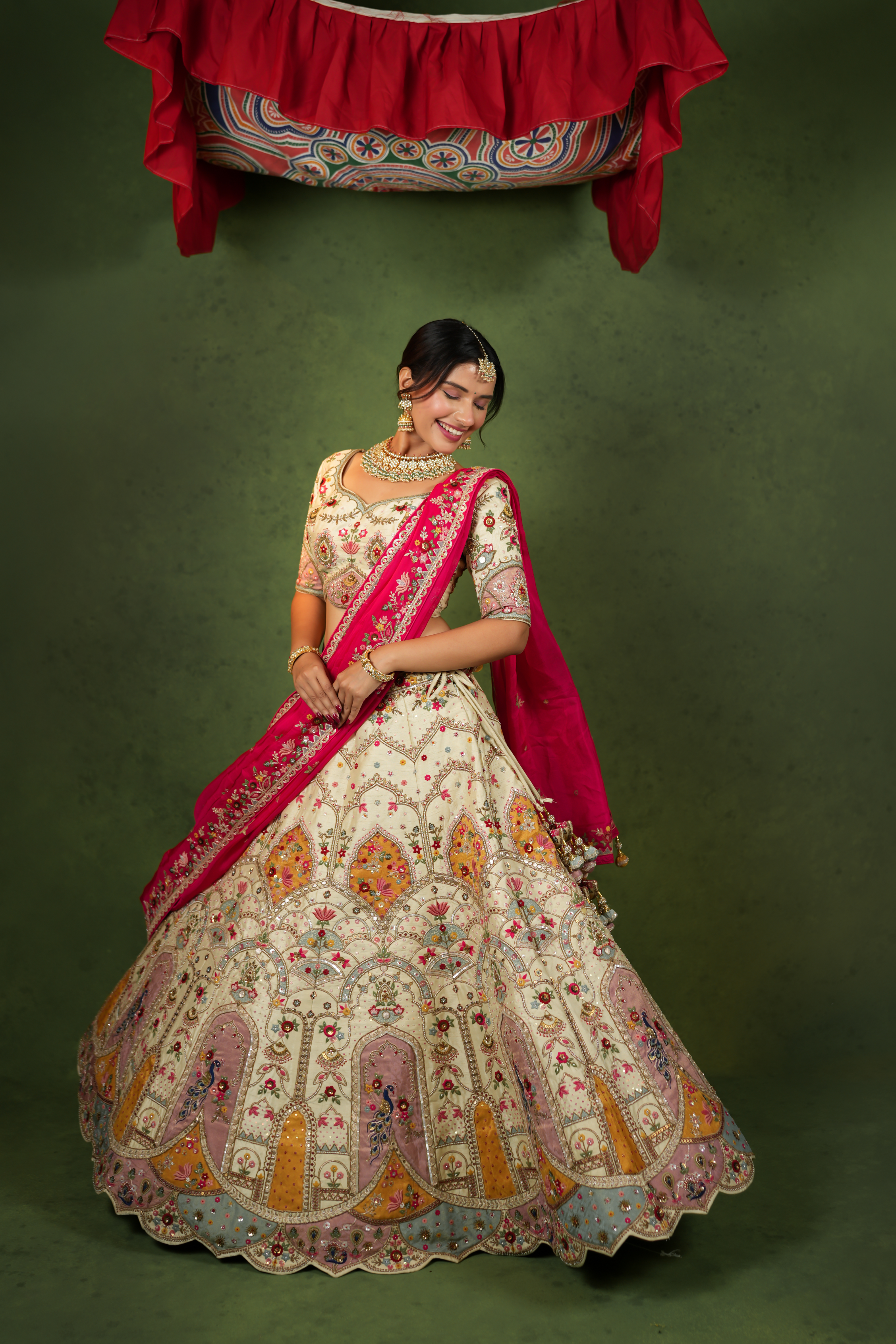 Enchanting off-white bridal lehenga