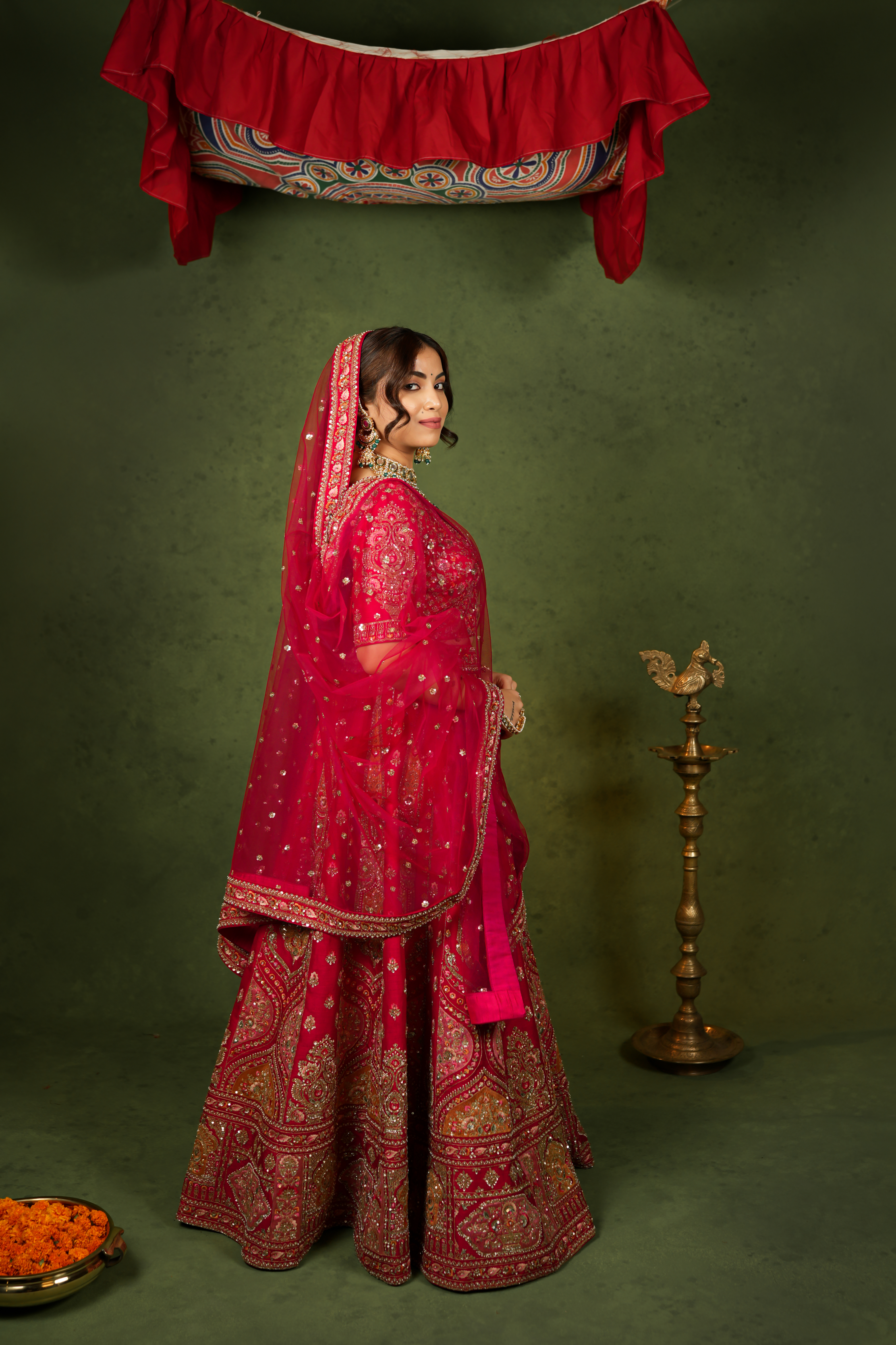 Exquisite Red Bridal Lehenga Choli with Intricate Embroidery