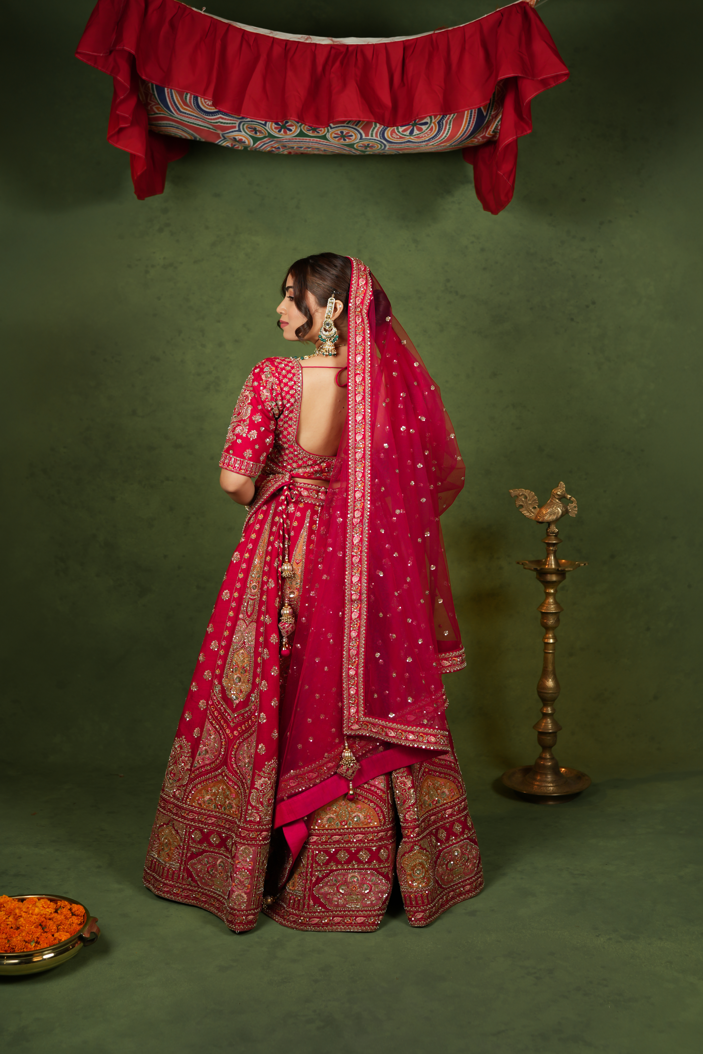 Exquisite Red Bridal Lehenga Choli with Intricate Embroidery