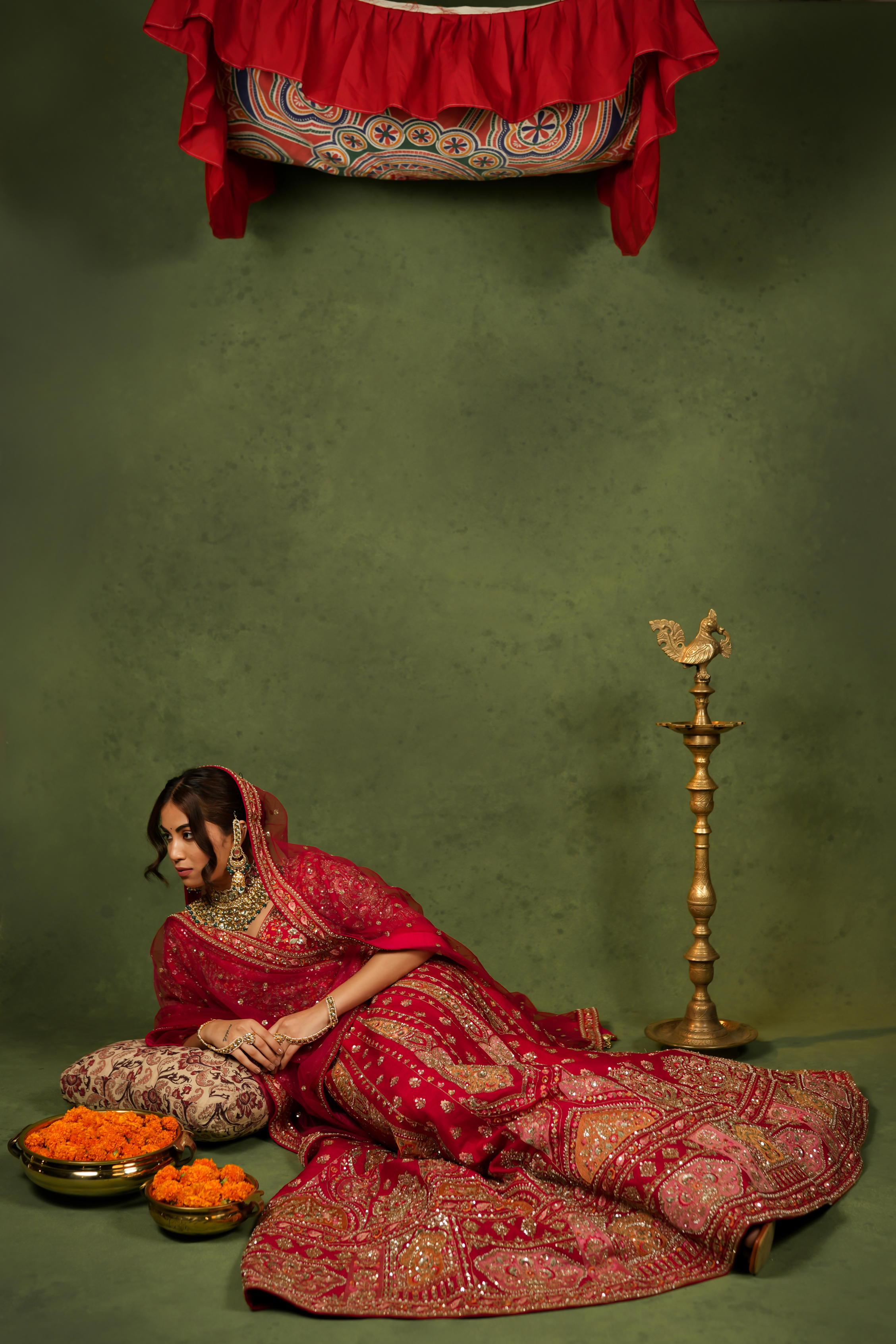 Exquisite Red Bridal Lehenga Choli with Intricate Embroidery
