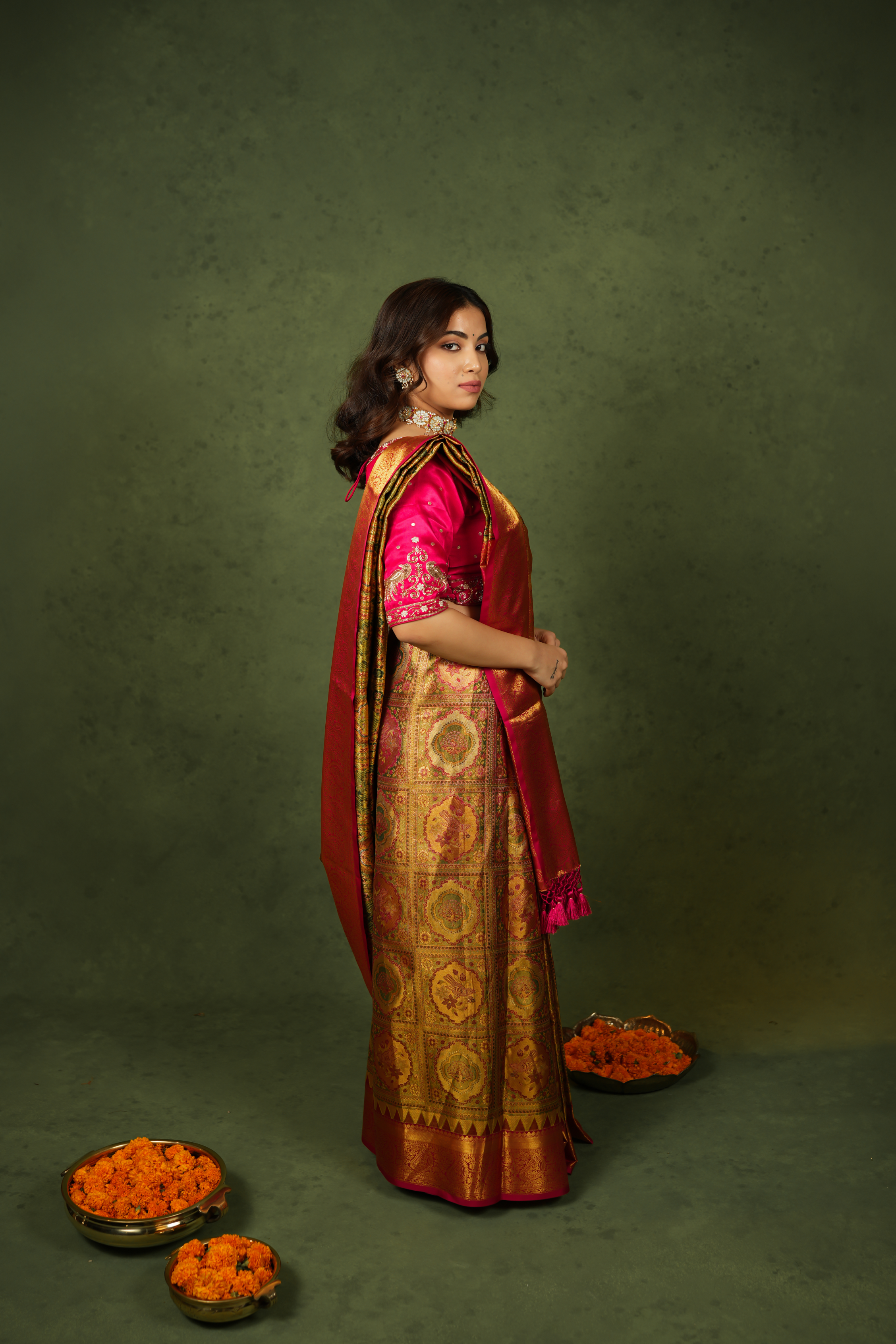 Elegant Golden Kanjivaram Silk Saree