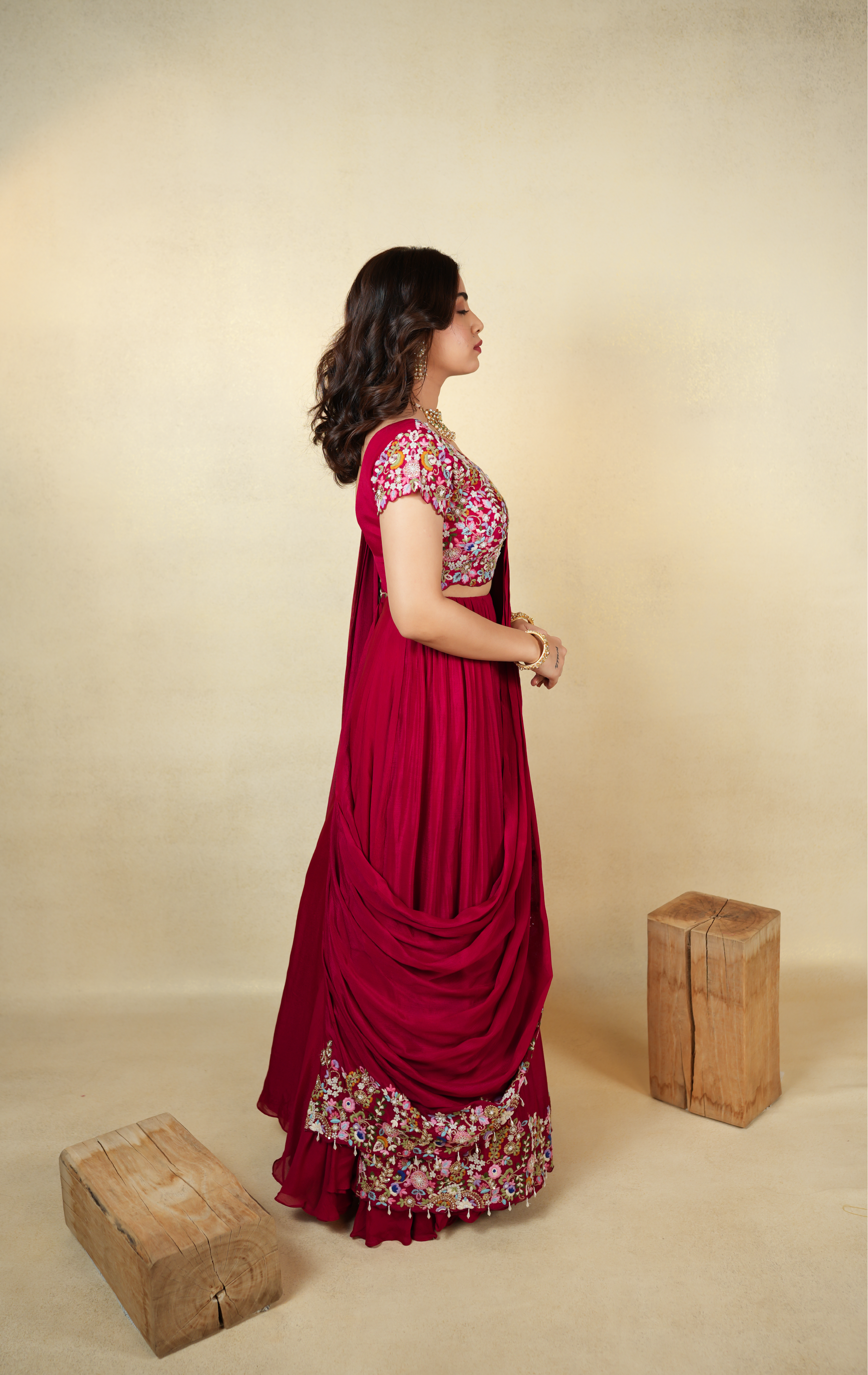 Radiant Red Embroidered Lehenga Choli