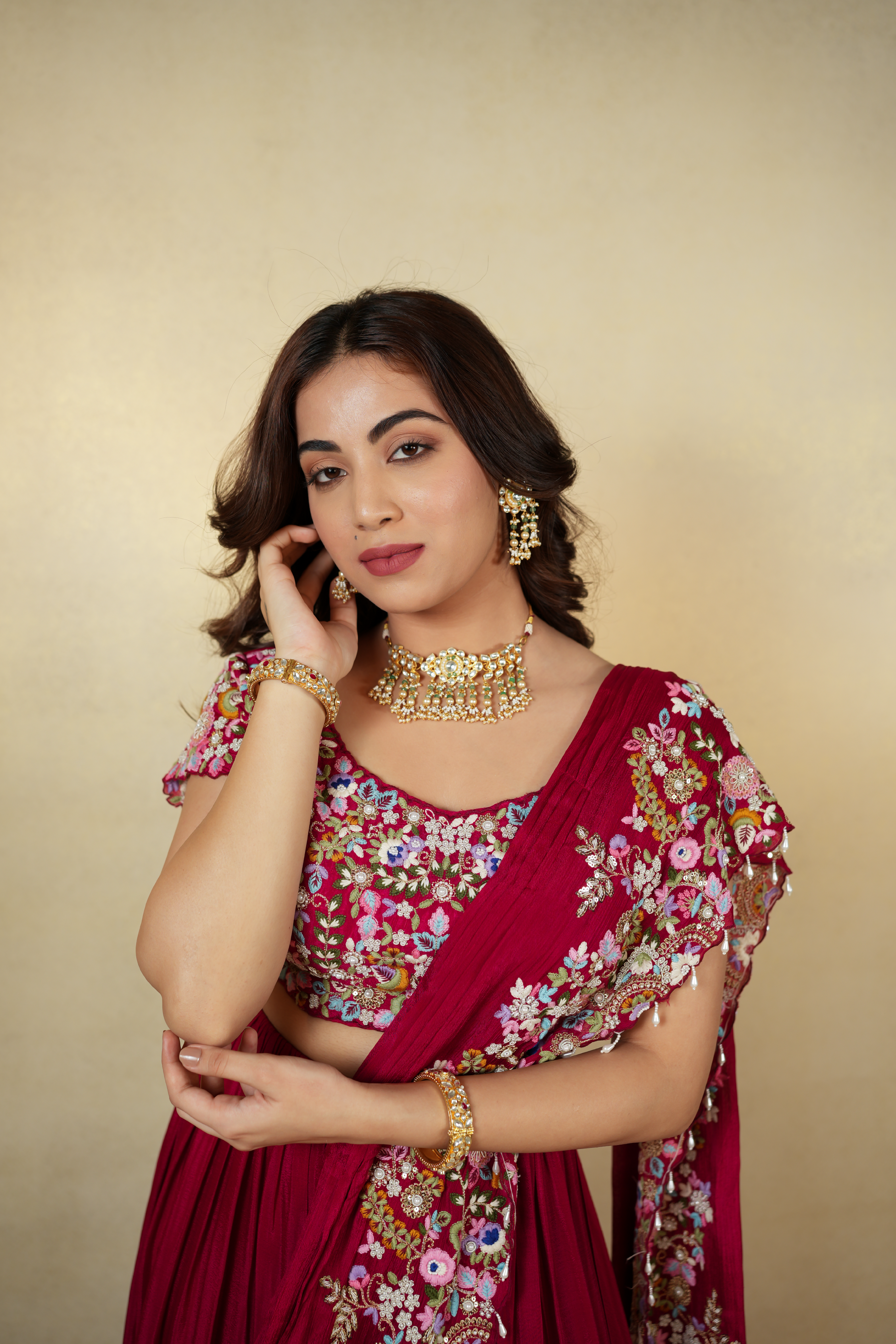 Radiant Red Embroidered Lehenga Choli