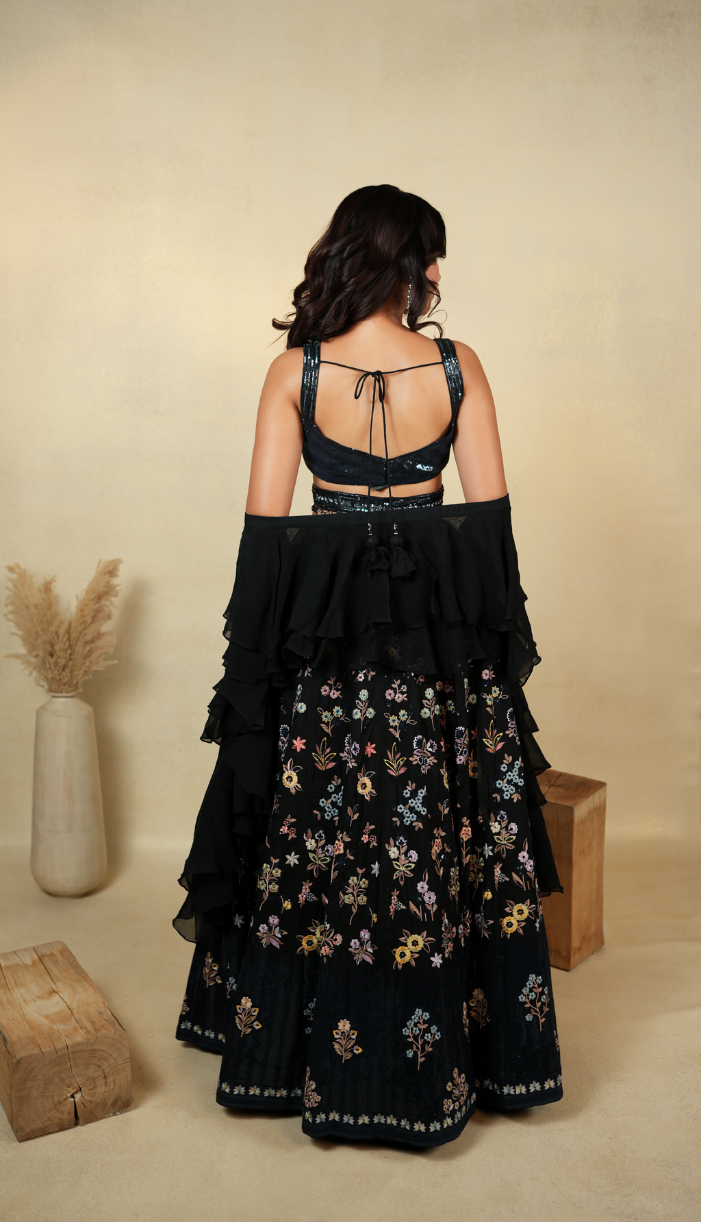 Enchanting Black Sequin Embroidered Lehenga Choli