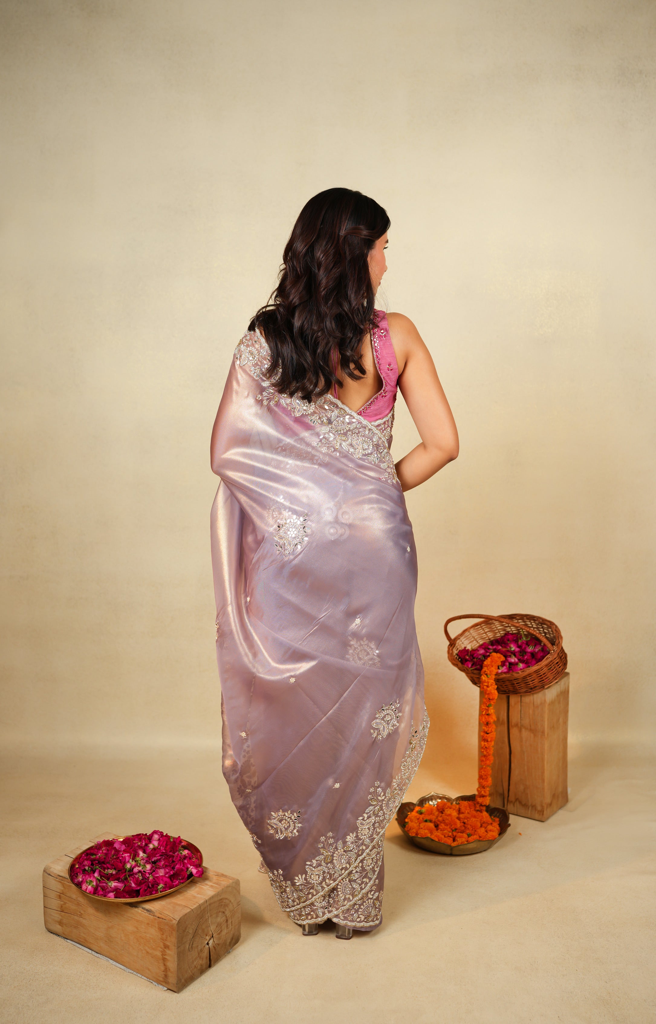 Exquisite Lavender Silk Saree