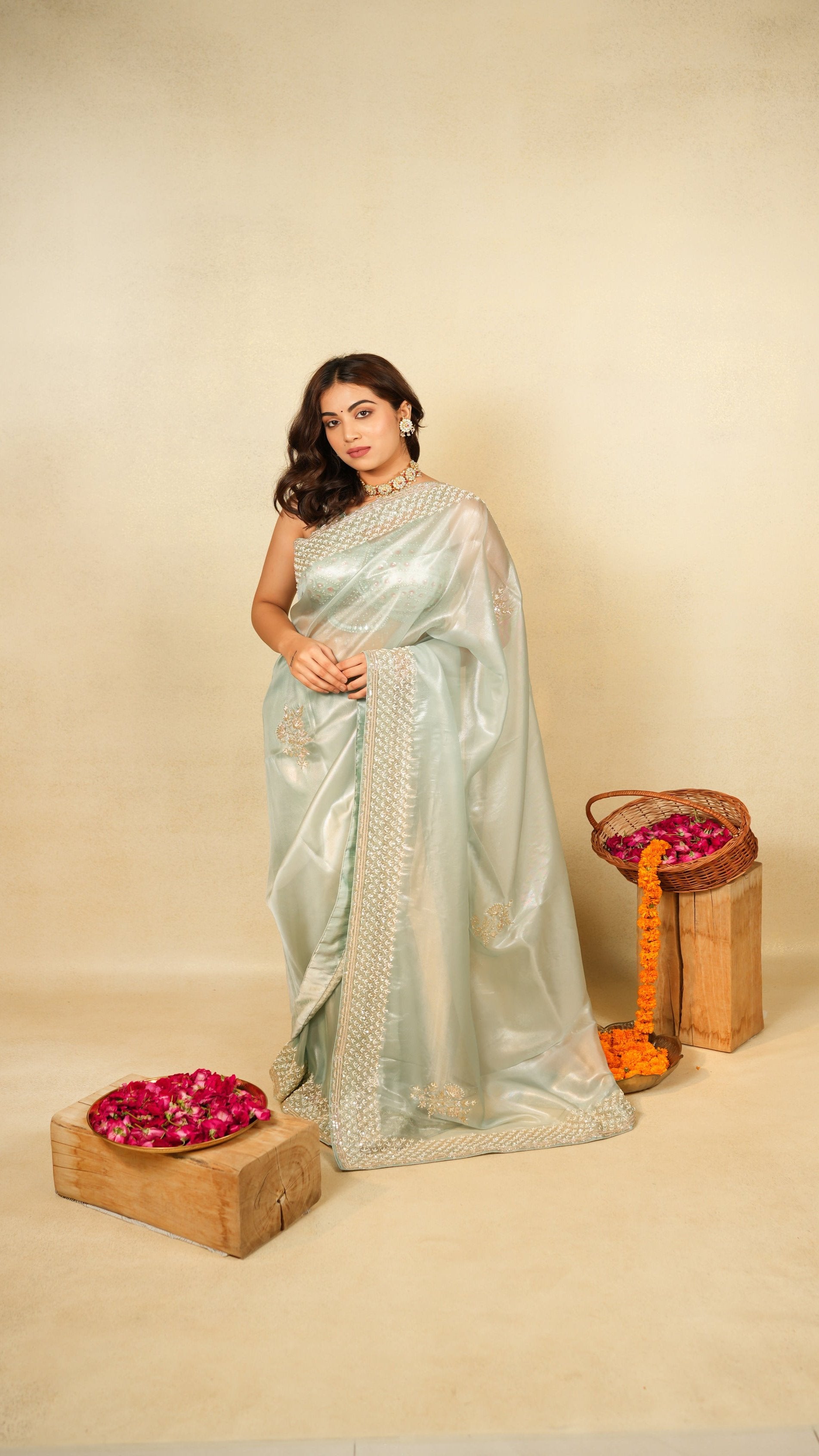 Mint Green Silk Saree