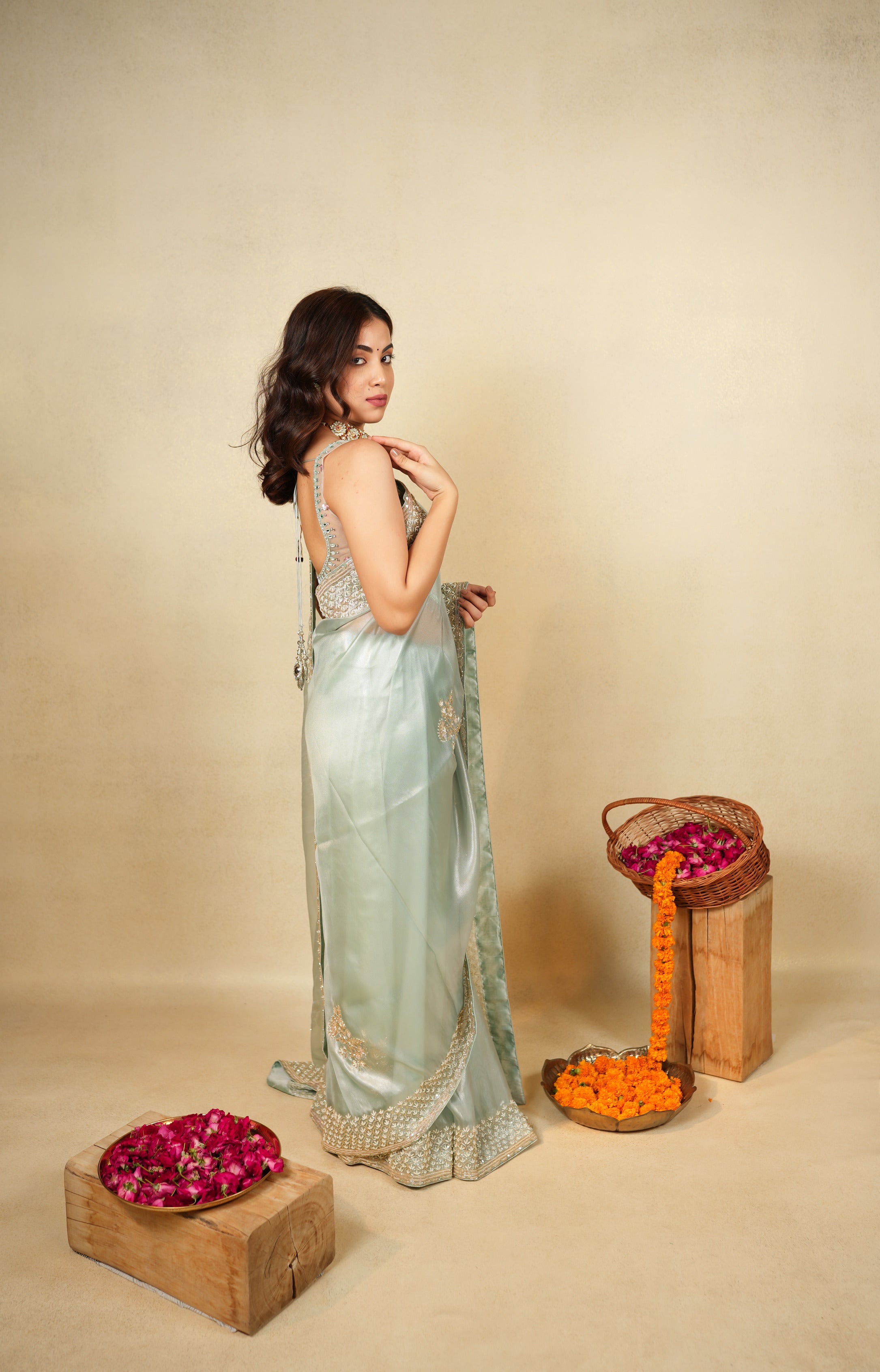 Mint Green Silk Saree