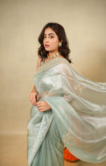 Mint Green Silk Saree