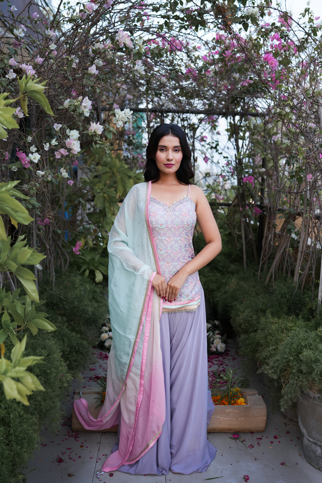 Elegant Pastel Floral Ensemble