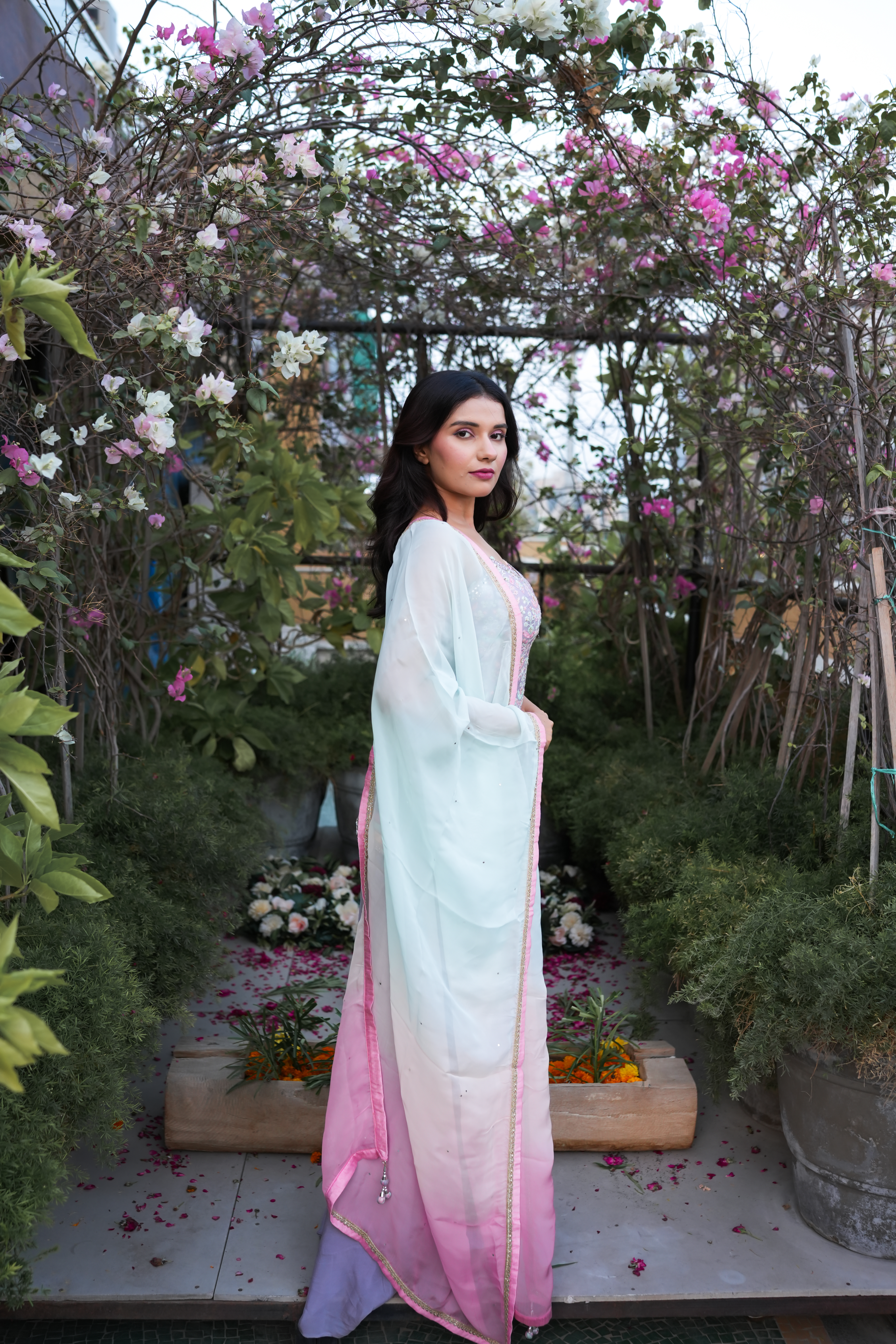 Elegant Pastel Floral Ensemble