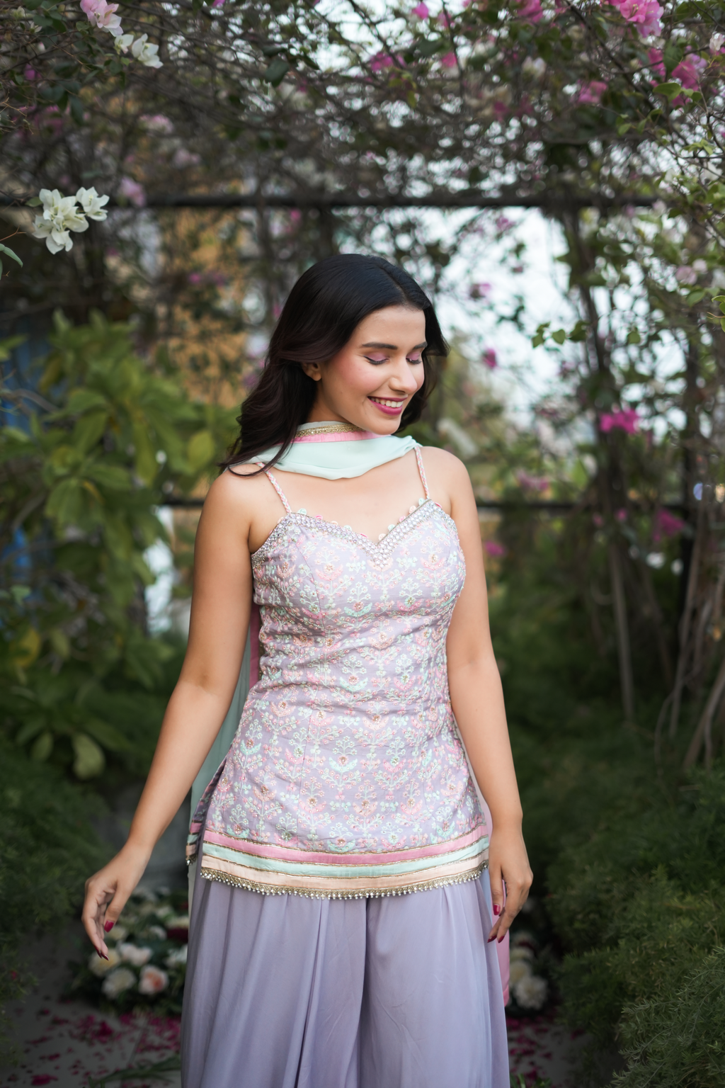 Elegant Pastel Floral Ensemble